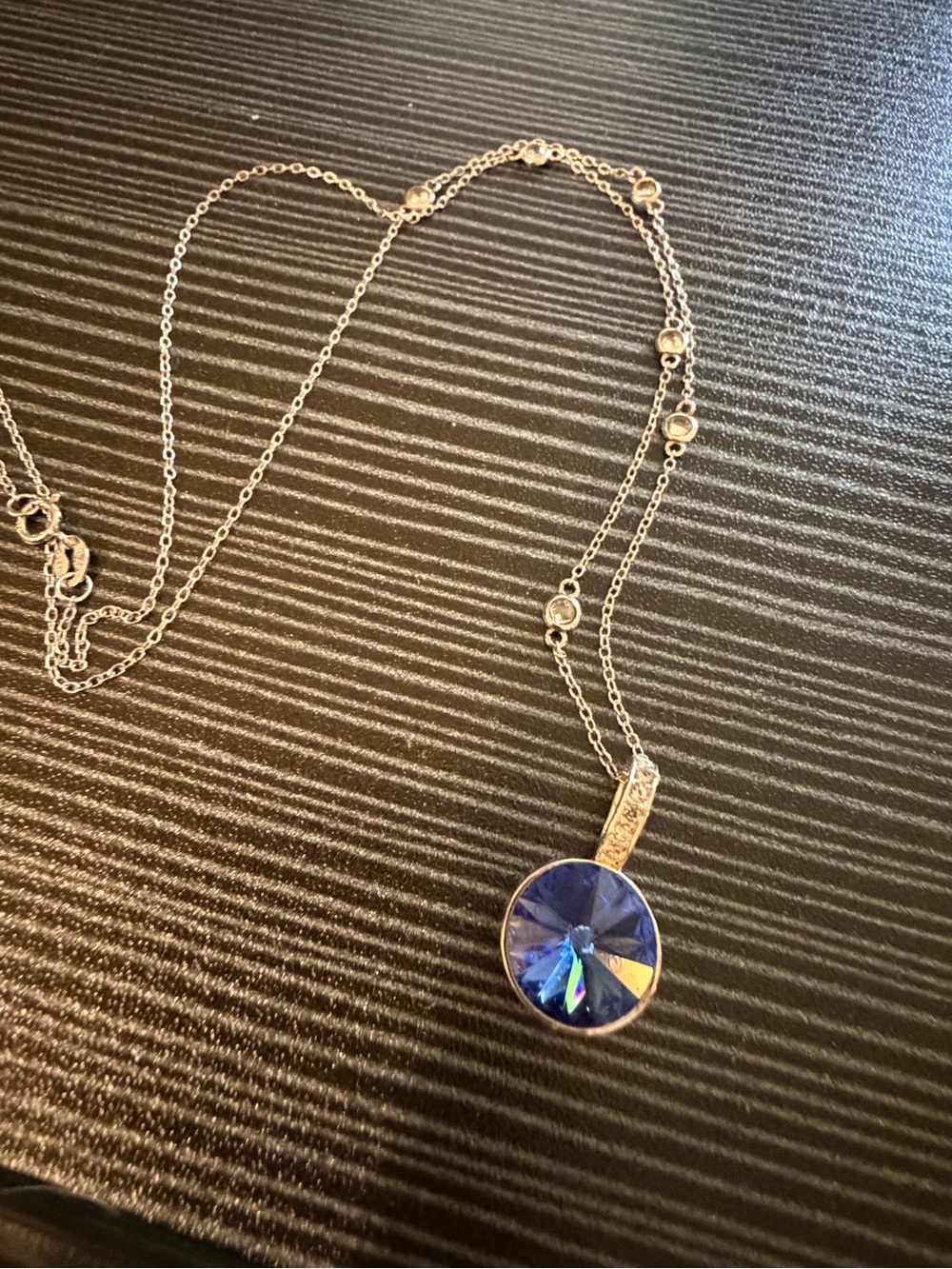 Swarovski Blue Crystal Pendant Necklace - Women Jewelry